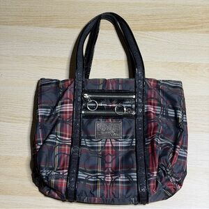 Coach Plaid Totebag Multicolor Pre Owned